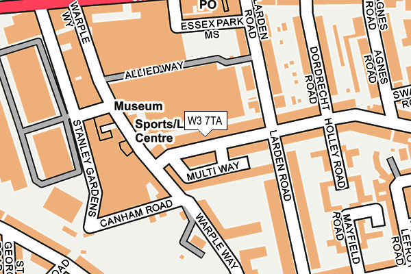 W3 7TA map - OS OpenMap – Local (Ordnance Survey)