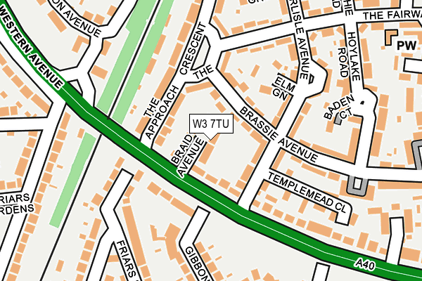 W3 7TU map - OS OpenMap – Local (Ordnance Survey)