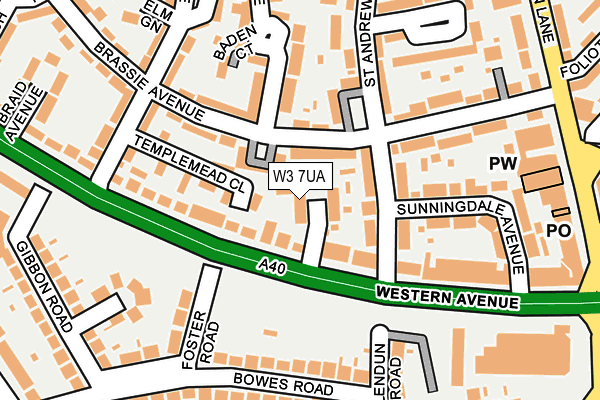 W3 7UA map - OS OpenMap – Local (Ordnance Survey)