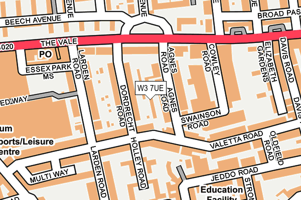 W3 7UE map - OS OpenMap – Local (Ordnance Survey)