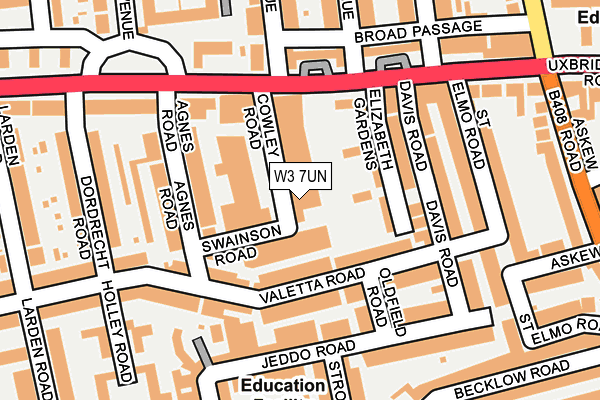 W3 7UN map - OS OpenMap – Local (Ordnance Survey)