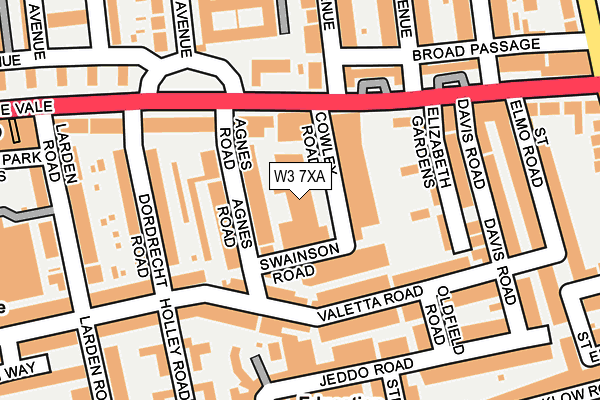 W3 7XA map - OS OpenMap – Local (Ordnance Survey)