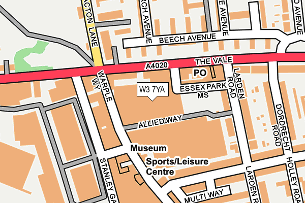 W3 7YA map - OS OpenMap – Local (Ordnance Survey)