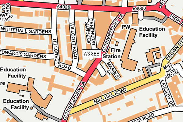 W3 8EE map - OS OpenMap – Local (Ordnance Survey)