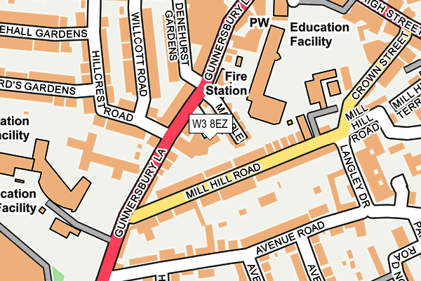 W3 8EZ map - OS OpenMap – Local (Ordnance Survey)