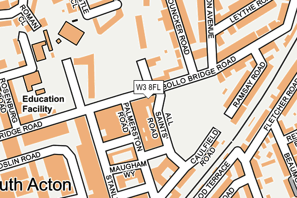 W3 8FL map - OS OpenMap – Local (Ordnance Survey)