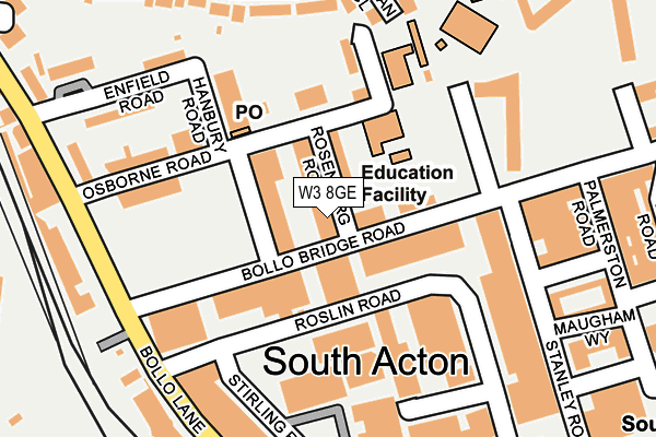 W3 8GE map - OS OpenMap – Local (Ordnance Survey)