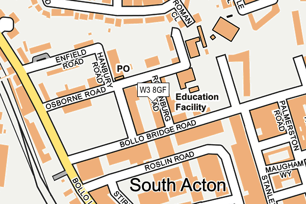 W3 8GF map - OS OpenMap – Local (Ordnance Survey)