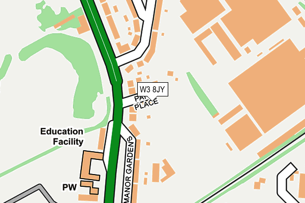 W3 8JY map - OS OpenMap – Local (Ordnance Survey)