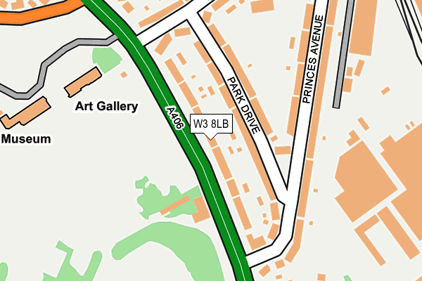 W3 8LB map - OS OpenMap – Local (Ordnance Survey)