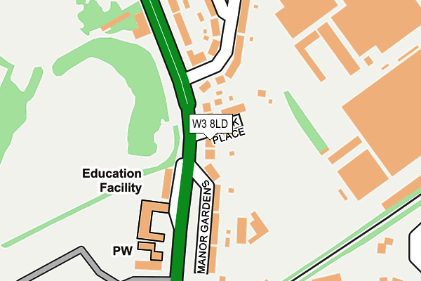 W3 8LD map - OS OpenMap – Local (Ordnance Survey)