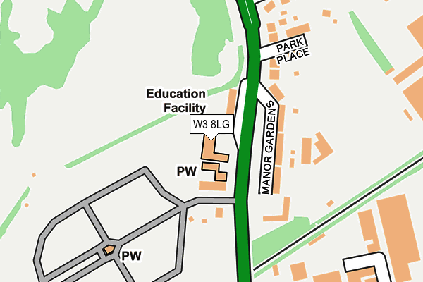 W3 8LG map - OS OpenMap – Local (Ordnance Survey)