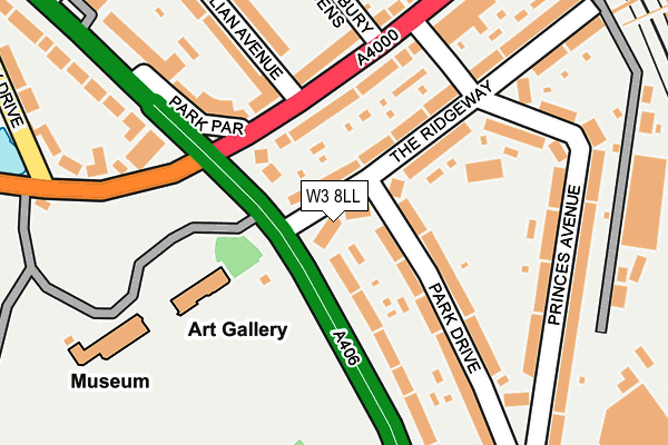 W3 8LL map - OS OpenMap – Local (Ordnance Survey)