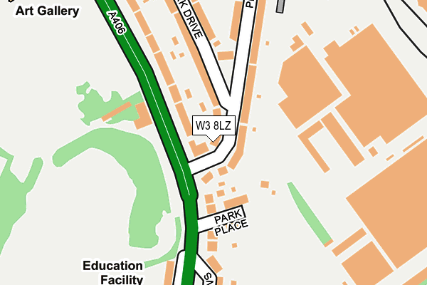 W3 8LZ map - OS OpenMap – Local (Ordnance Survey)