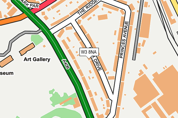 W3 8NA map - OS OpenMap – Local (Ordnance Survey)