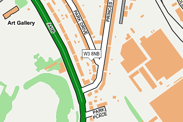 W3 8NB map - OS OpenMap – Local (Ordnance Survey)