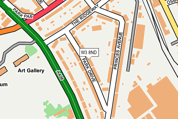 W3 8ND map - OS OpenMap – Local (Ordnance Survey)