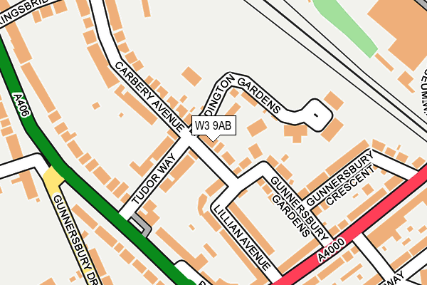 W3 9AB map - OS OpenMap – Local (Ordnance Survey)