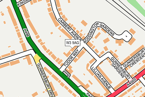 W3 9AG map - OS OpenMap – Local (Ordnance Survey)