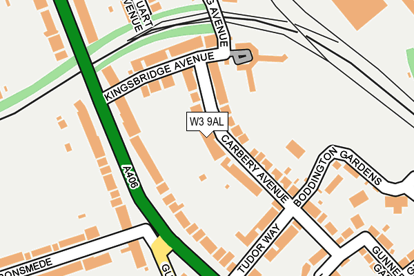 W3 9AL map - OS OpenMap – Local (Ordnance Survey)