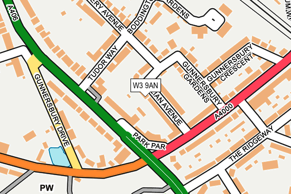 W3 9AN map - OS OpenMap – Local (Ordnance Survey)