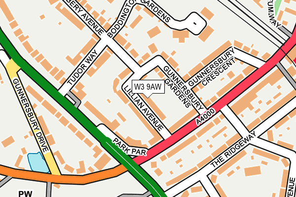 W3 9AW map - OS OpenMap – Local (Ordnance Survey)