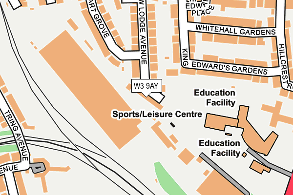 W3 9AY map - OS OpenMap – Local (Ordnance Survey)