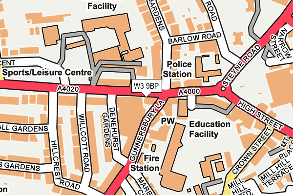 W3 9BP map - OS OpenMap – Local (Ordnance Survey)