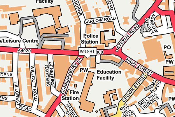 W3 9BT map - OS OpenMap – Local (Ordnance Survey)