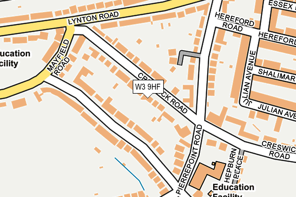 W3 9HF map - OS OpenMap – Local (Ordnance Survey)