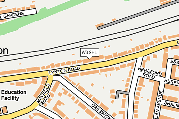 W3 9HL map - OS OpenMap – Local (Ordnance Survey)