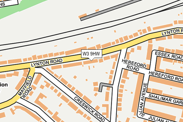 W3 9HW map - OS OpenMap – Local (Ordnance Survey)