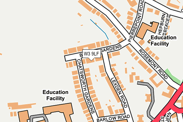 W3 9LF map - OS OpenMap – Local (Ordnance Survey)