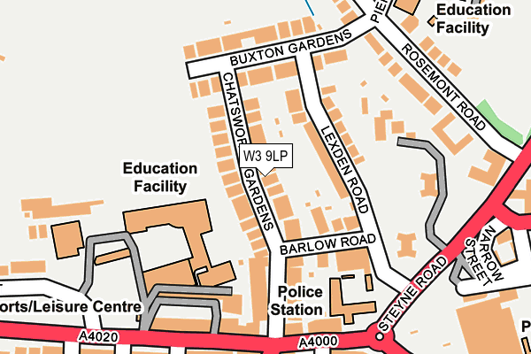 W3 9LP map - OS OpenMap – Local (Ordnance Survey)