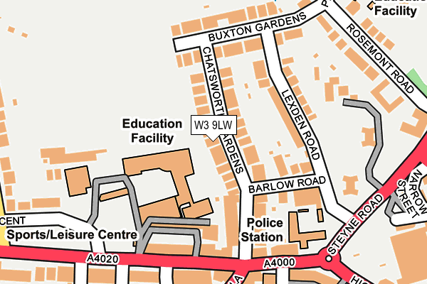 W3 9LW map - OS OpenMap – Local (Ordnance Survey)