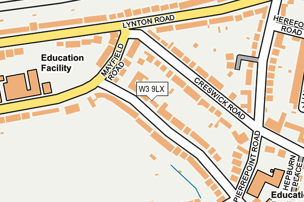 W3 9LX map - OS OpenMap – Local (Ordnance Survey)