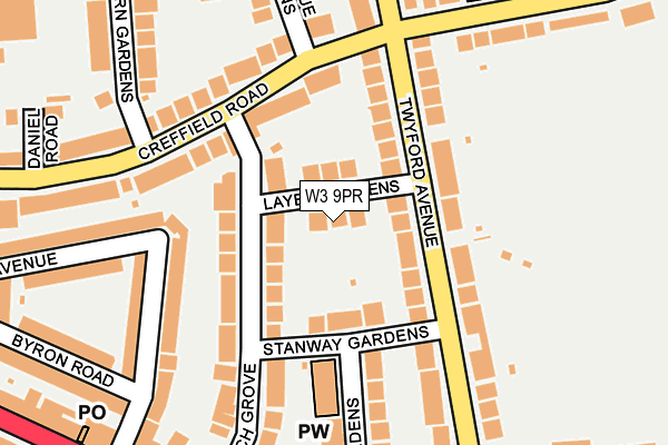 W3 9PR map - OS OpenMap – Local (Ordnance Survey)