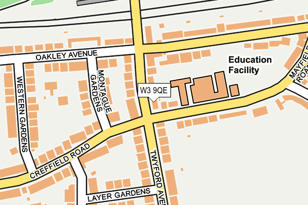 W3 9QE map - OS OpenMap – Local (Ordnance Survey)
