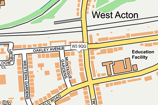 W3 9QG map - OS OpenMap – Local (Ordnance Survey)