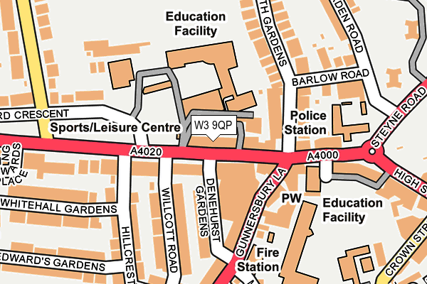 W3 9QP map - OS OpenMap – Local (Ordnance Survey)