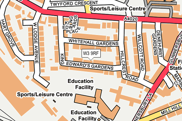 W3 9RF map - OS OpenMap – Local (Ordnance Survey)