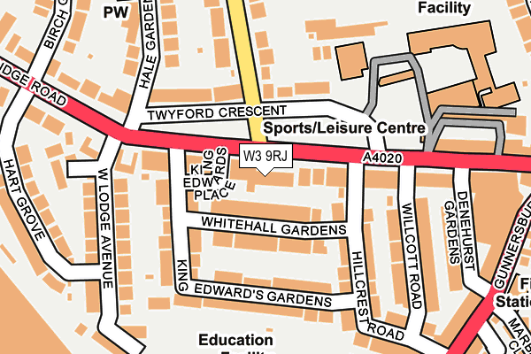 W3 9RJ map - OS OpenMap – Local (Ordnance Survey)