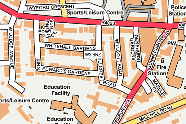 W3 9RZ map - OS OpenMap – Local (Ordnance Survey)