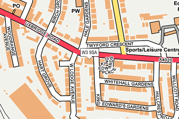 W3 9SA map - OS OpenMap – Local (Ordnance Survey)