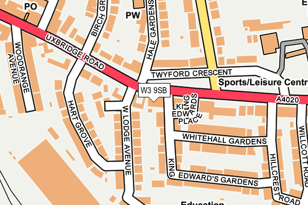 W3 9SB map - OS OpenMap – Local (Ordnance Survey)