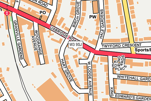 W3 9SJ map - OS OpenMap – Local (Ordnance Survey)