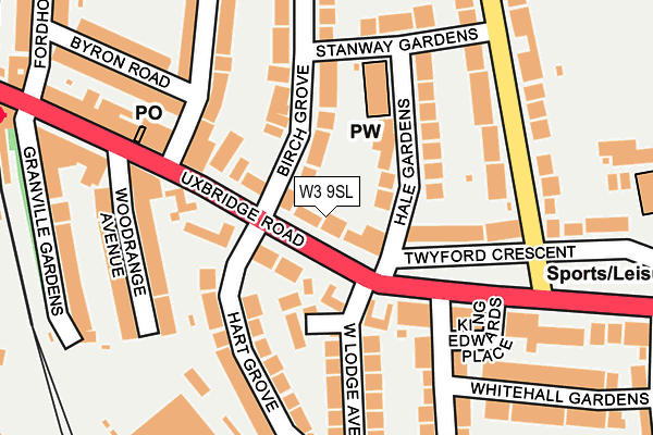 W3 9SL map - OS OpenMap – Local (Ordnance Survey)
