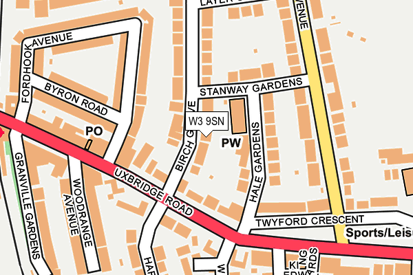 W3 9SN map - OS OpenMap – Local (Ordnance Survey)