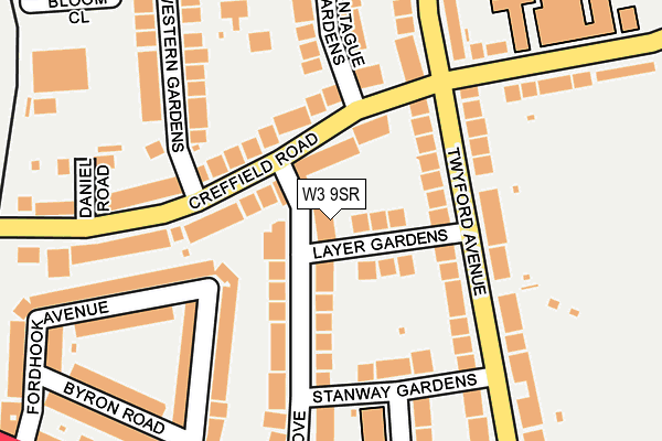 W3 9SR map - OS OpenMap – Local (Ordnance Survey)