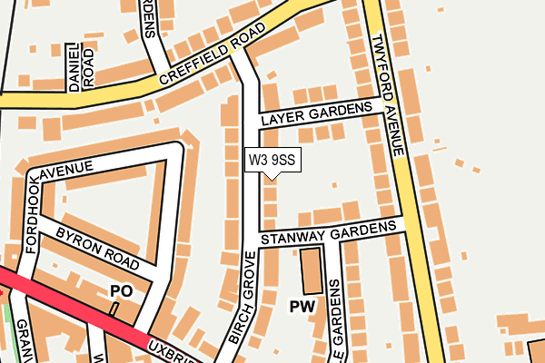 W3 9SS map - OS OpenMap – Local (Ordnance Survey)
